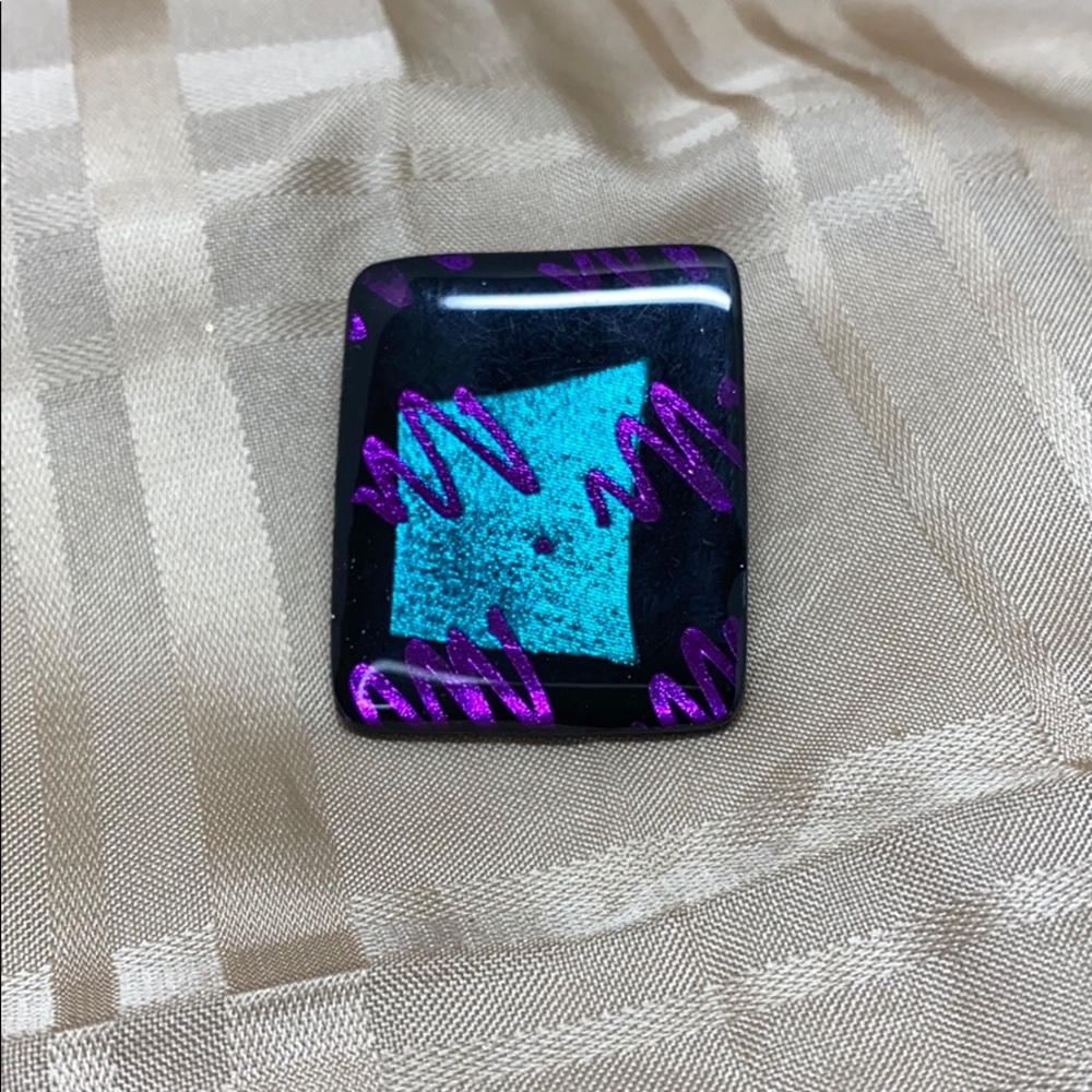 Vtg Hera Lee Marked Black Rectangular Earrings - image 3